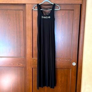 Black BeBe tank dress, full length . Size S/P  #482
